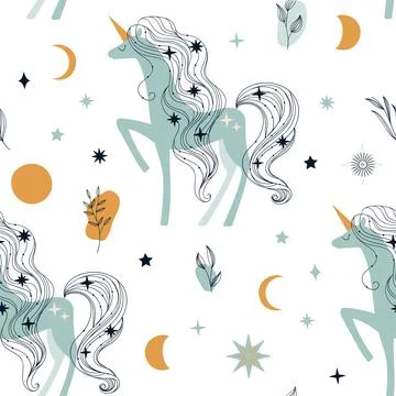 Seamless pattern with unicorn Stock Illustration