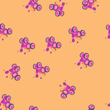 Seamless pattern unicorn ride on toy cartoon vector Illustrazione stock