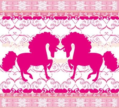 Seamless pattern with unicorns Stock Illustration