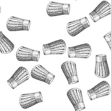 Seamless pattern uniform chef hat sketch hand drawn 스톡 일러스트
