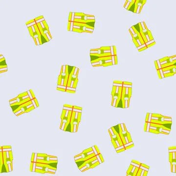 Seamless pattern uniform safety vest cartoon vector Stock Illustration