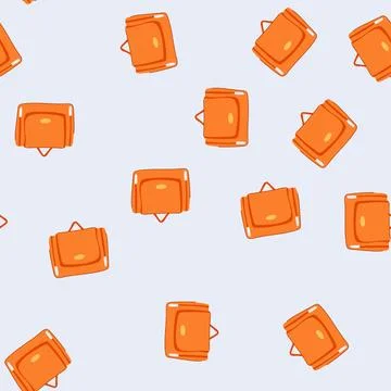 Seamless pattern unisex toiletry bag cartoon vector Illustrazione stock