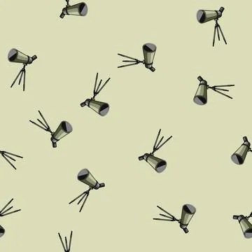 Seamless pattern universe telescope cartoon vector Stock Illustration