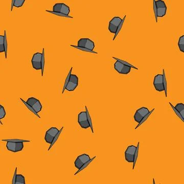 Seamless pattern university graduation hat cartoon vector Stock Illustration