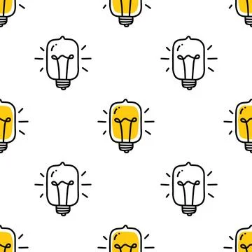 Seamless pattern with unusual light bulbs. Stock Illustration