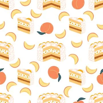 Seamless pattern with Uruguayan cake chaja in cartoon flat style. Hand drawn Stock Illustration