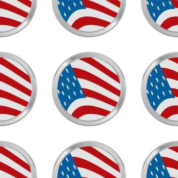Seamless pattern with USA flag Stock Illustration