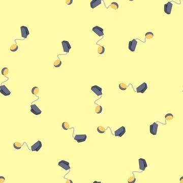 Seamless pattern usb book light cartoon vector Stock Illustration
