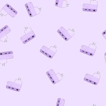 Seamless pattern usb power bank cartoon vector Illustrazione stock