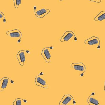 Seamless pattern usb power strip smart cartoon vector イラスト素材