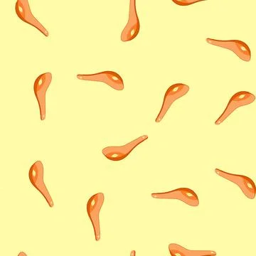 Seamless pattern utensil ceramic soup spoon cartoon vector Stock Illustration