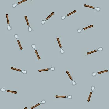 Seamless pattern utensil coconut scraper tool cartoon vector Stock Illustration