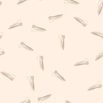 Seamless pattern utensil sugar cube tongs cartoon vector 库存插图
