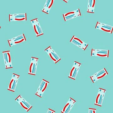 Seamless pattern vacation cruise ship ticket cartoon vector Stock Illustration