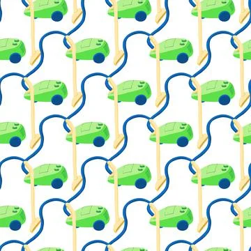 Seamless pattern with vacuum cleaner Stock Illustration
