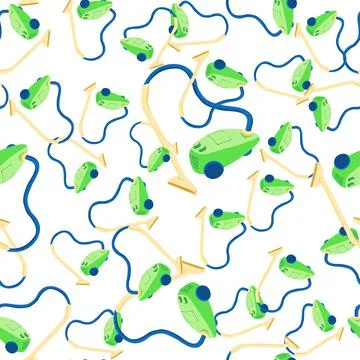 Seamless pattern with vacuum cleaner Stock Illustration