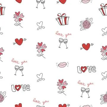 Seamless Pattern for Valentin day decor in vector Illustrazione stock