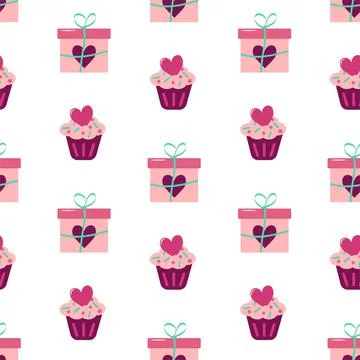 Seamless pattern for Valentine day Stock Illustration