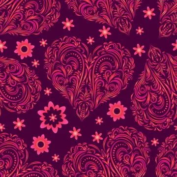 Seamless Pattern, Valentine Hearts Illustrazione stock