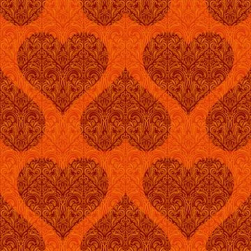 Seamless Pattern, Valentine Hearts Stock Illustration