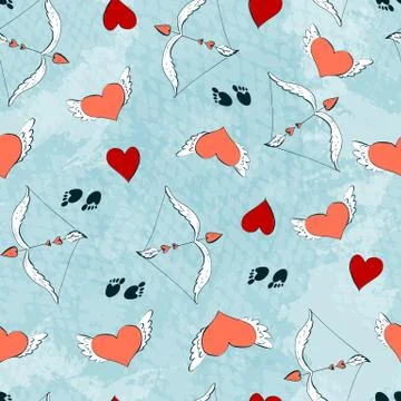 Seamless pattern for Valentine s Day, or the day of Weddings with elements in Stock Illustration