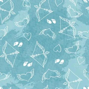Seamless pattern for Valentine s Day, or the day of Weddings with elements in Stock Illustration