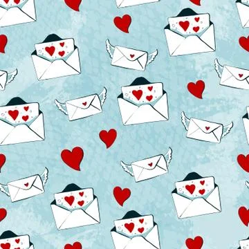 Seamless pattern for Valentine s Day, or the day of Weddings with elements in Stock Illustration
