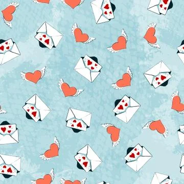 Seamless pattern for Valentine s Day, or the day of Weddings with elements in Stock Illustration