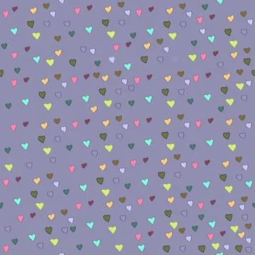 Seamless pattern for Valentine s Day. Unicorns on the background of hearts Stock Illustration