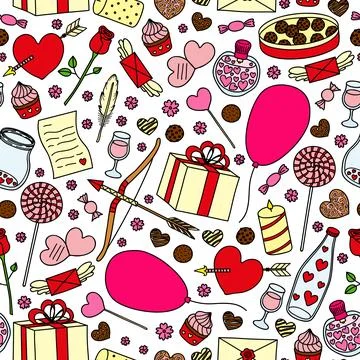 Seamless pattern for Valentine s day. Stock Illustration