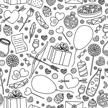 Seamless pattern for Valentine s day. Stock Illustration