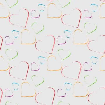 Seamless pattern. Valentines day background with hearts from dots 库存插图
