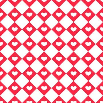 Seamless Pattern valentine's day Heart gingham plaid for textile, Vector il.. Stock Illustration