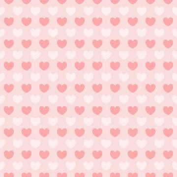 Seamless pattern for Valentine's Day. hearts on pink background. vector illus Stock Illustration