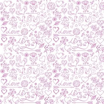 Seamless pattern for Valentine's day. Stock Illustration