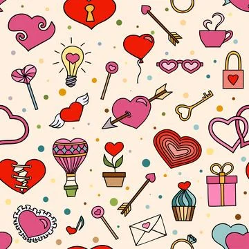 Seamless pattern for valentines day Stock Illustration