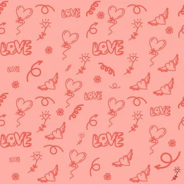 Seamless pattern for Valentine's Day. Love pattern for gift wrap, backgroun.. Stock Illustration