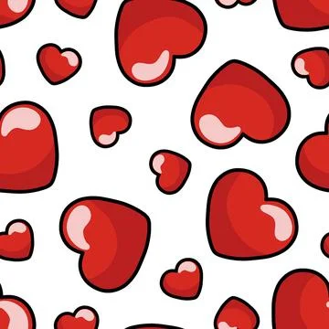 Seamless pattern for Valentine's Day on white background, vector Stock Illustration