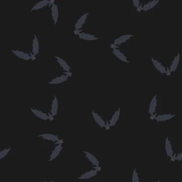 Seamless pattern vampire bat halloween cartoon vector Stock Illustration