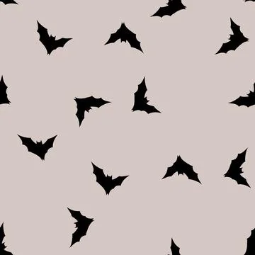 Seamless pattern vampire bat halloween cartoon vector Stock Illustration