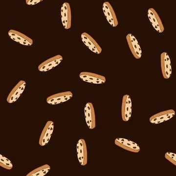 Seamless pattern vanilla biscuit cookie cartoon vector Illustrazione stock