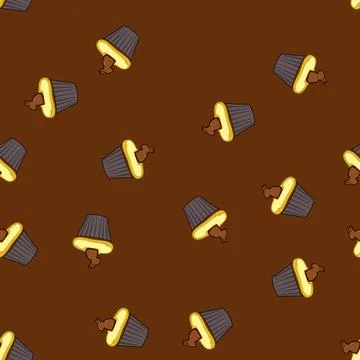 Seamless pattern vanilla easter cupcake cartoon vector Stock Illustration