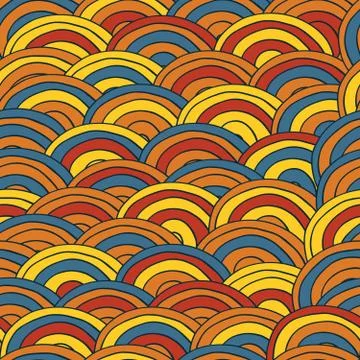 Seamless pattern with variegated sea waves Stock Illustration