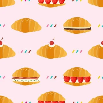 Seamless pattern of variety flavour shio pan Stock Illustration
