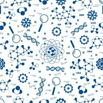 Seamless pattern with variety scientific, education elements. イラスト素材