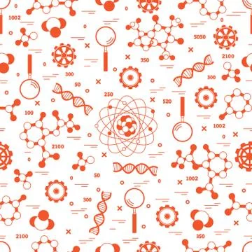 Seamless pattern with variety scientific, education elements. イラスト素材