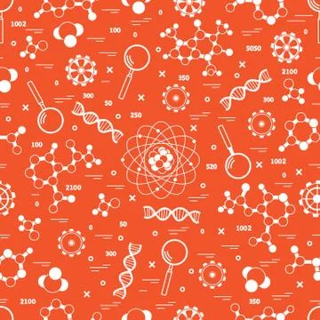 Seamless pattern with variety scientific, education elements. イラスト素材