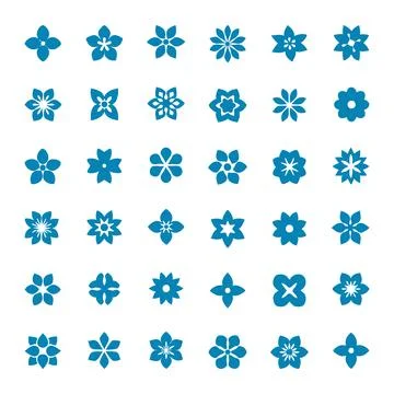 A seamless pattern of various blue floral designs on a vector Illustrazione stock