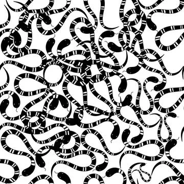 Seamless pattern with various snakes, seamless pattern with snakes illustration Ilustración de archivo