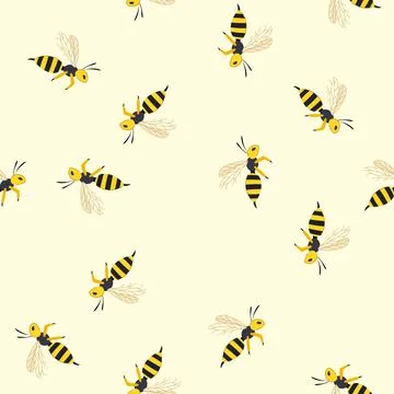 Seamless pattern vault wasp cartoon vector Stock Illustration